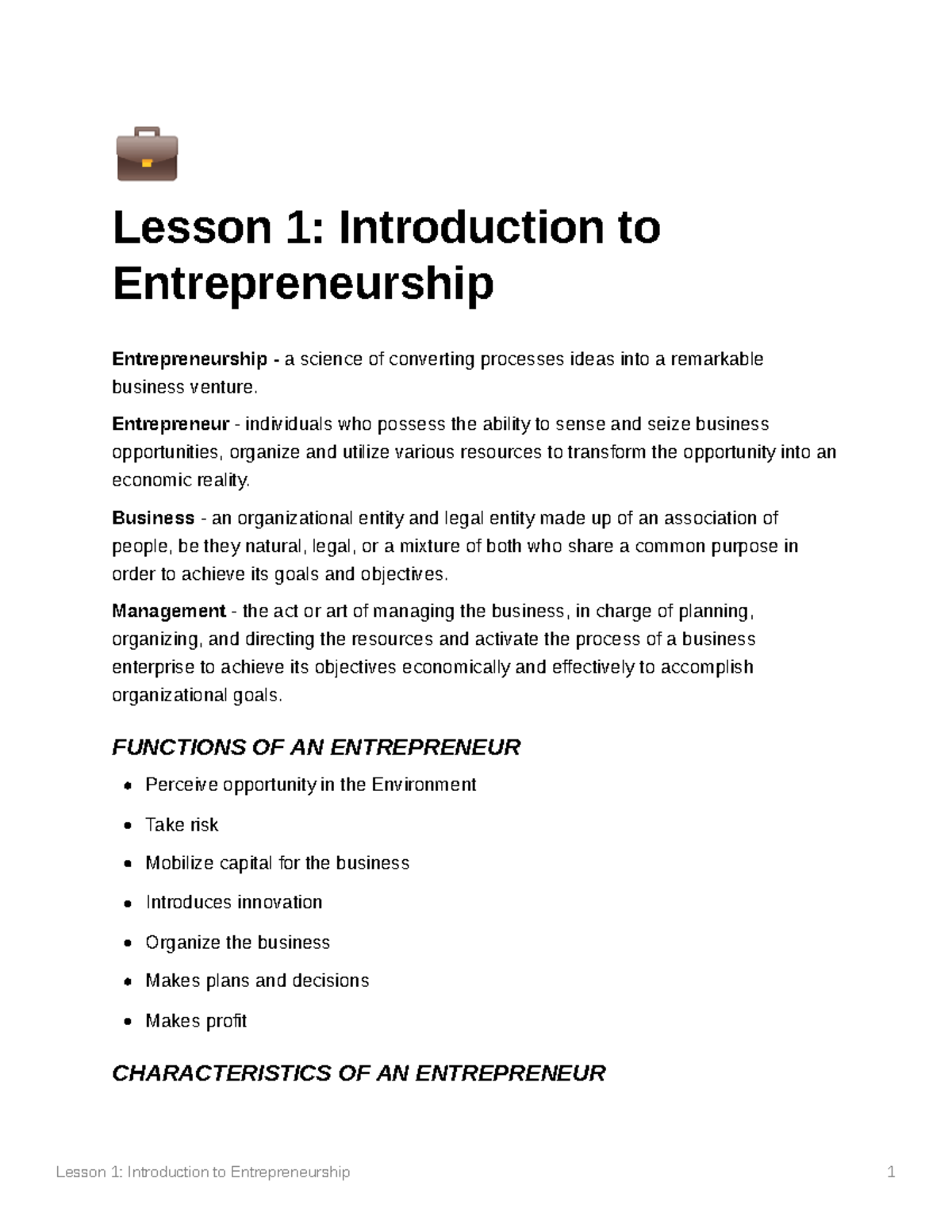 what did you learn about entrepreneurship essay