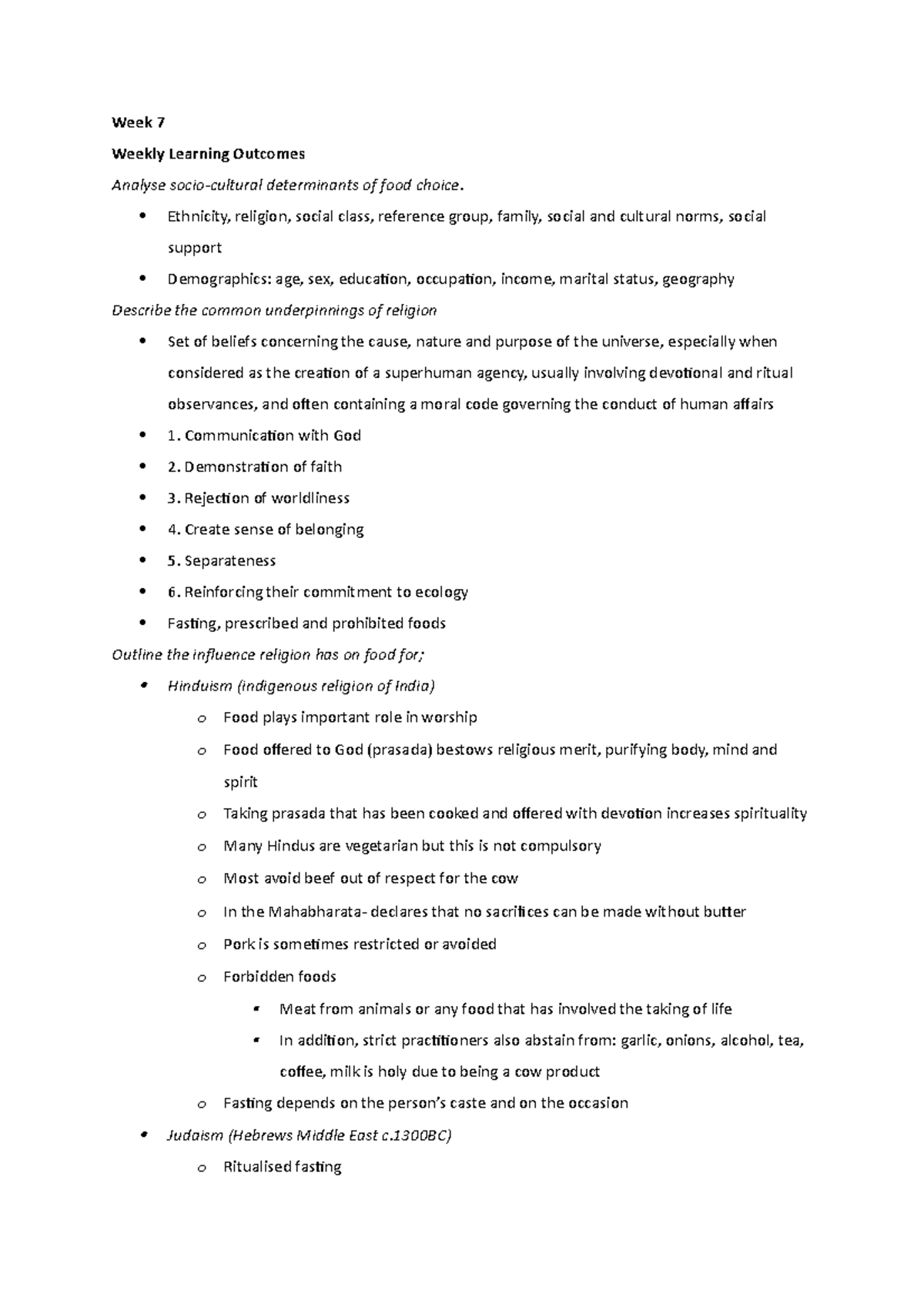 Week 7 learning outcomes - Week 7 Weekly Learning Outcomes Analyse ...