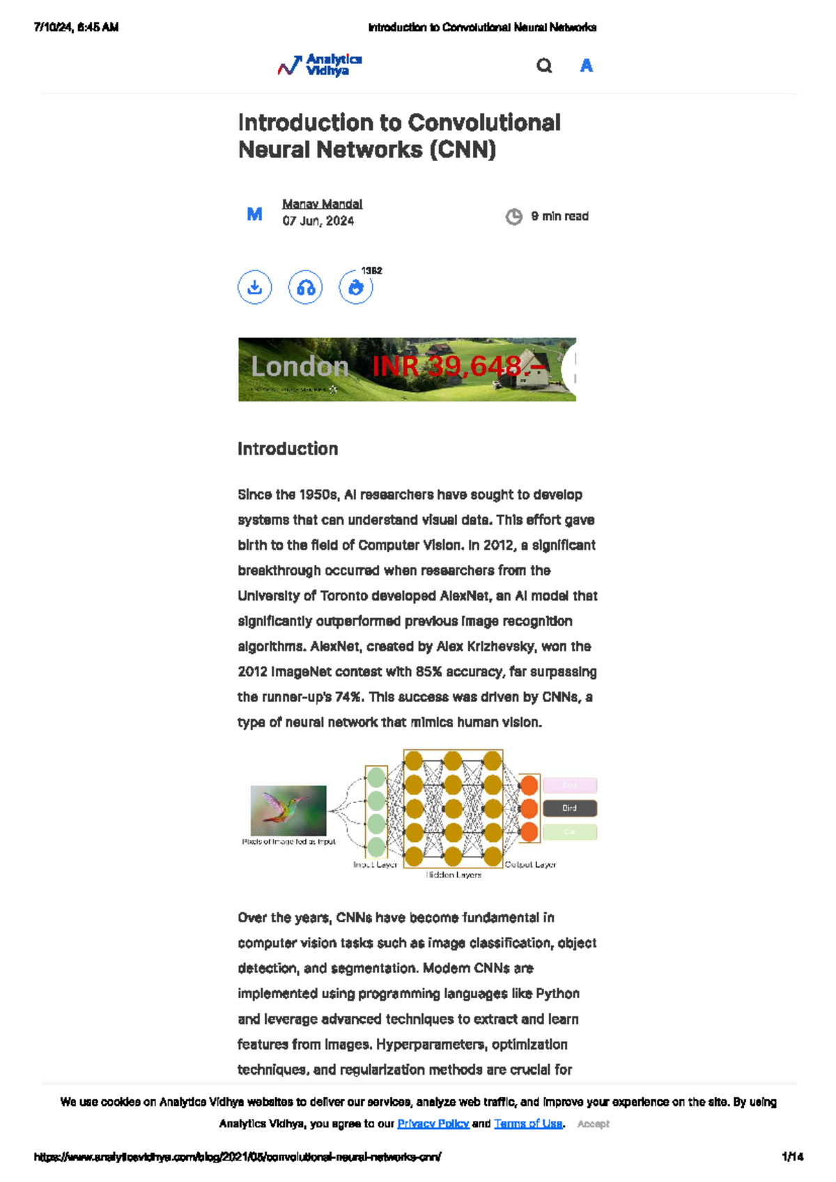 Convolutional neural network in deep learning architectures and ...
