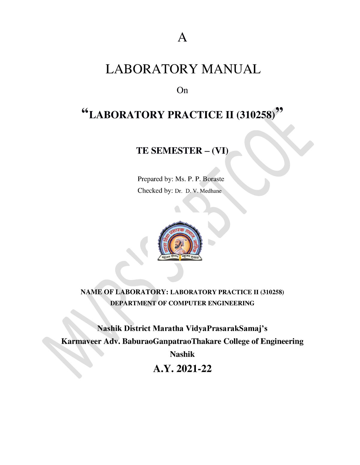 AI Lab Manual 2019 Pattern - A LABORATORY MANUAL On “LABORATORY ...