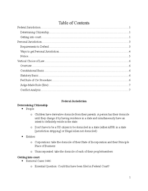 Civ Pro Outline - Civ Pro Notes And Cases - 3 Requirements For A Case ...