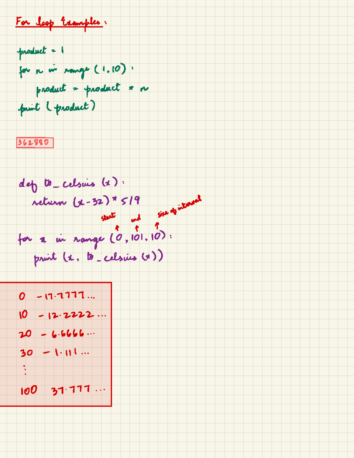For loop examples - CS 4332 - Studocu