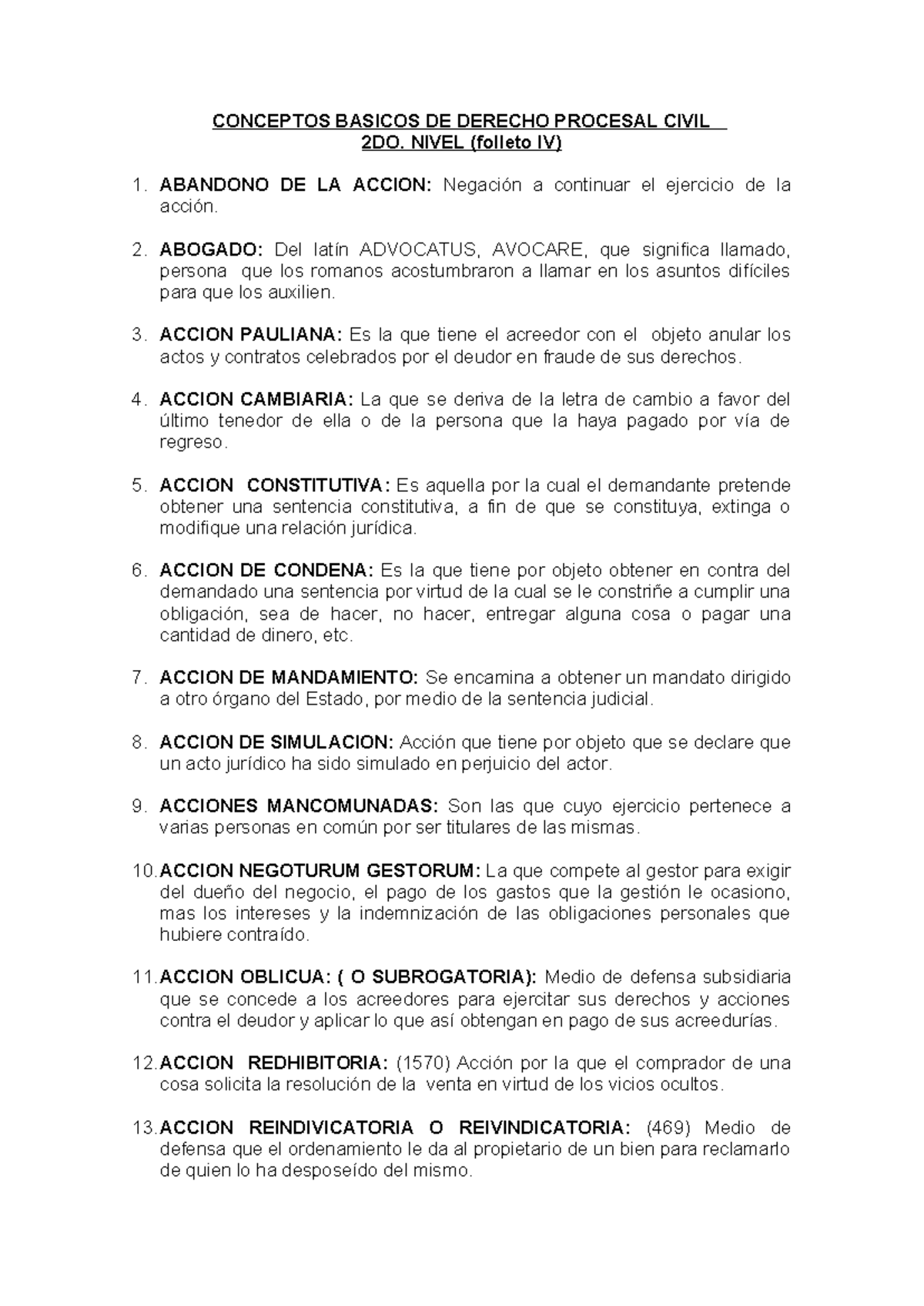 Conceptos Basicos DE Derecho Procesal Civil - CONCEPTOS BASICOS DE ...