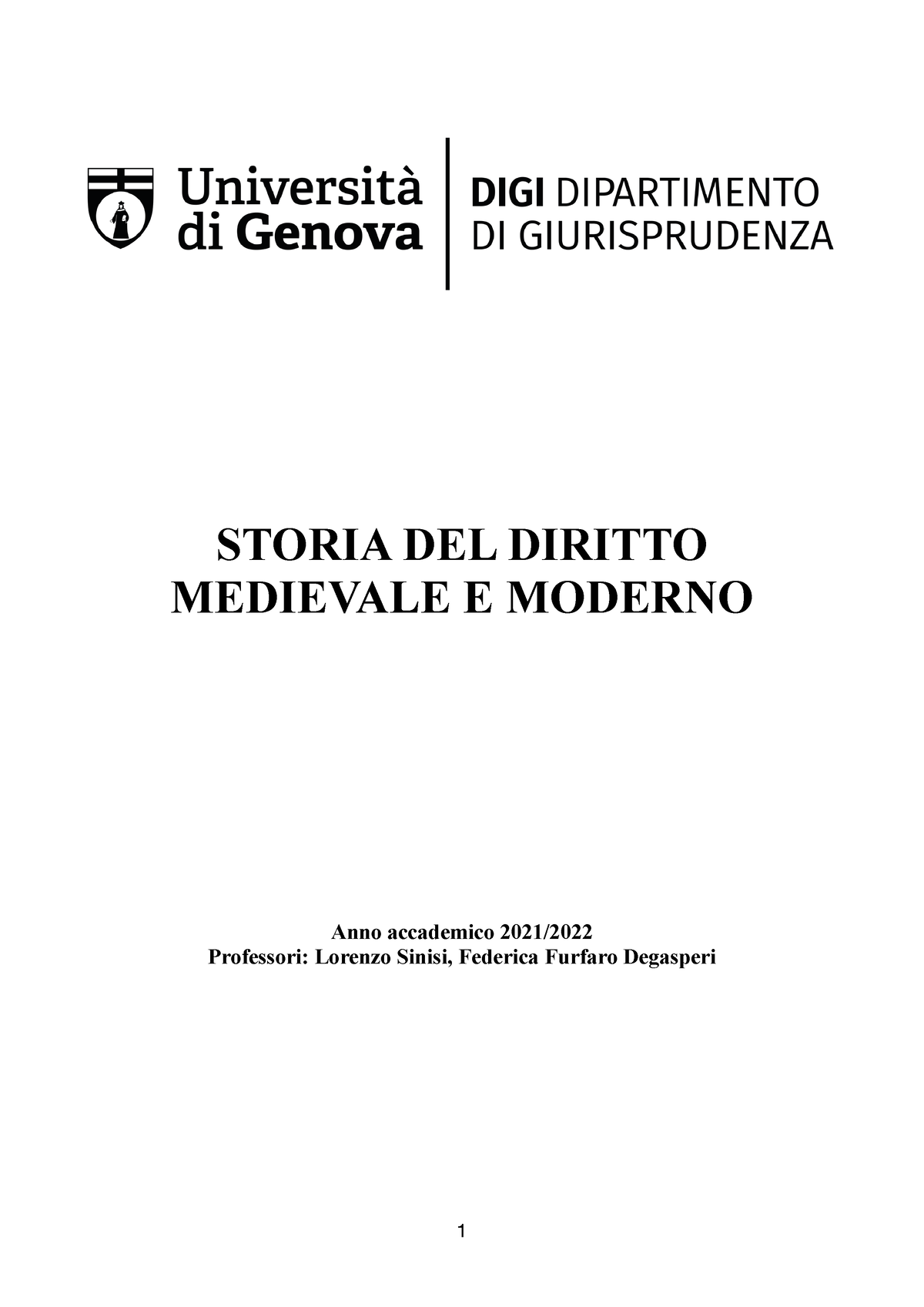 PDF Storia Medievale - STORIA DEL DIRITTO MEDIEVALE E MODERNO Anno ...