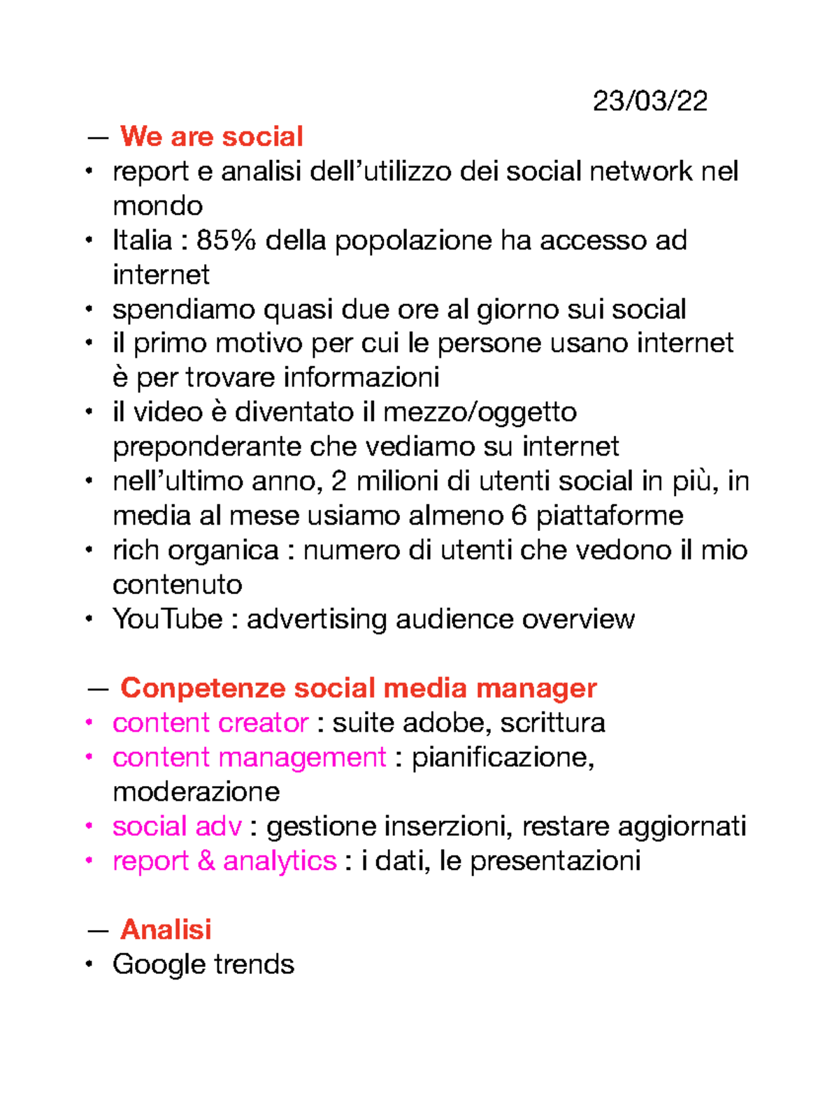 Laboratorio Social Media - 23/03/ — We Are Social Report E Analisi Dell ...