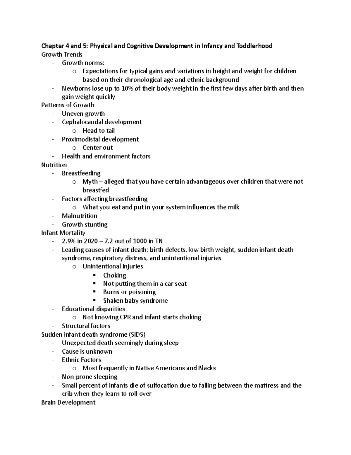 Lifespan Development Chater 4 And 5 Notes Chapter 4 And 5 Physical Lifespan Development Chater 4 And 5 Notes Chapter 4 And 5 Physical