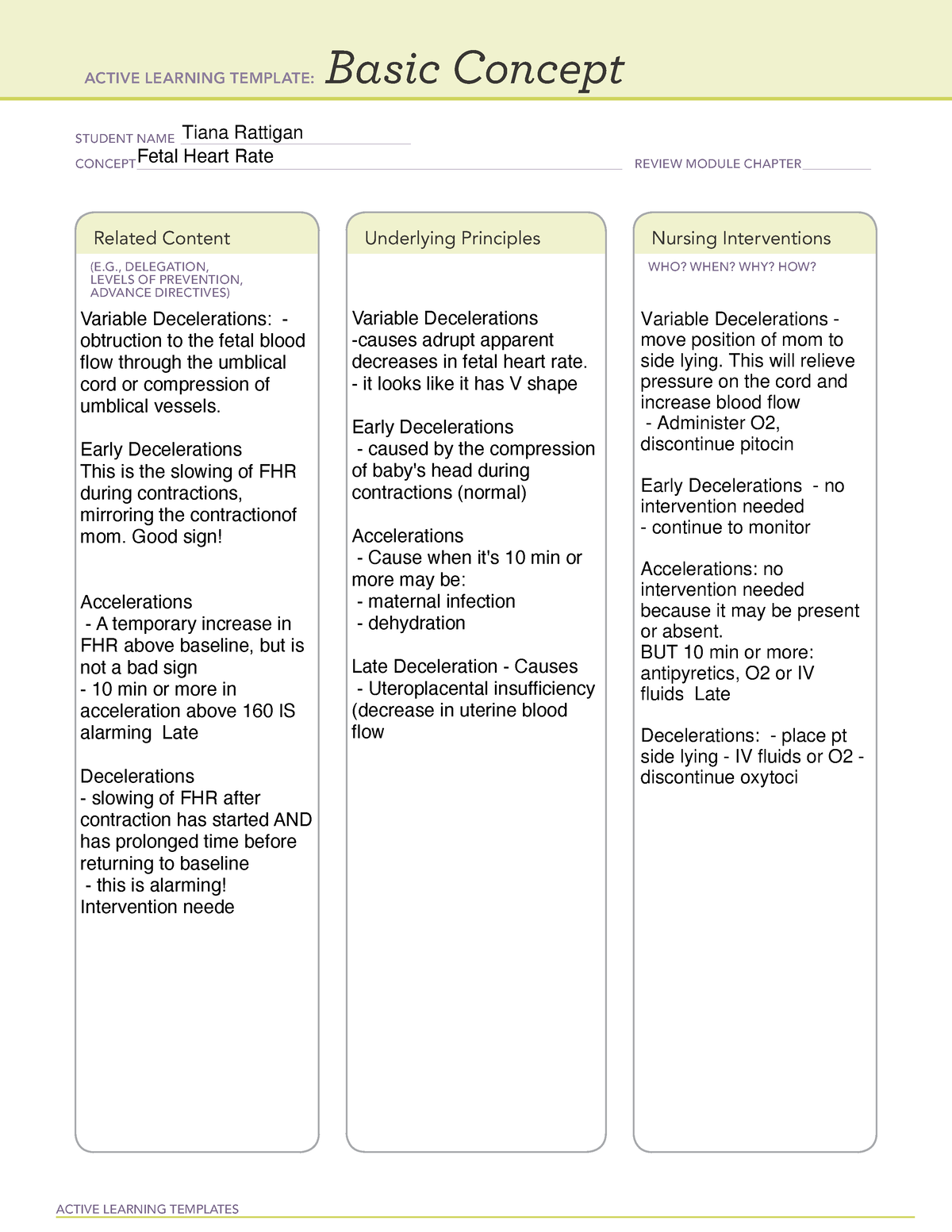 Basic concept fetal hesrt rate - PBSN 527 - ACTIVE LEARNING TEMPLATES ...