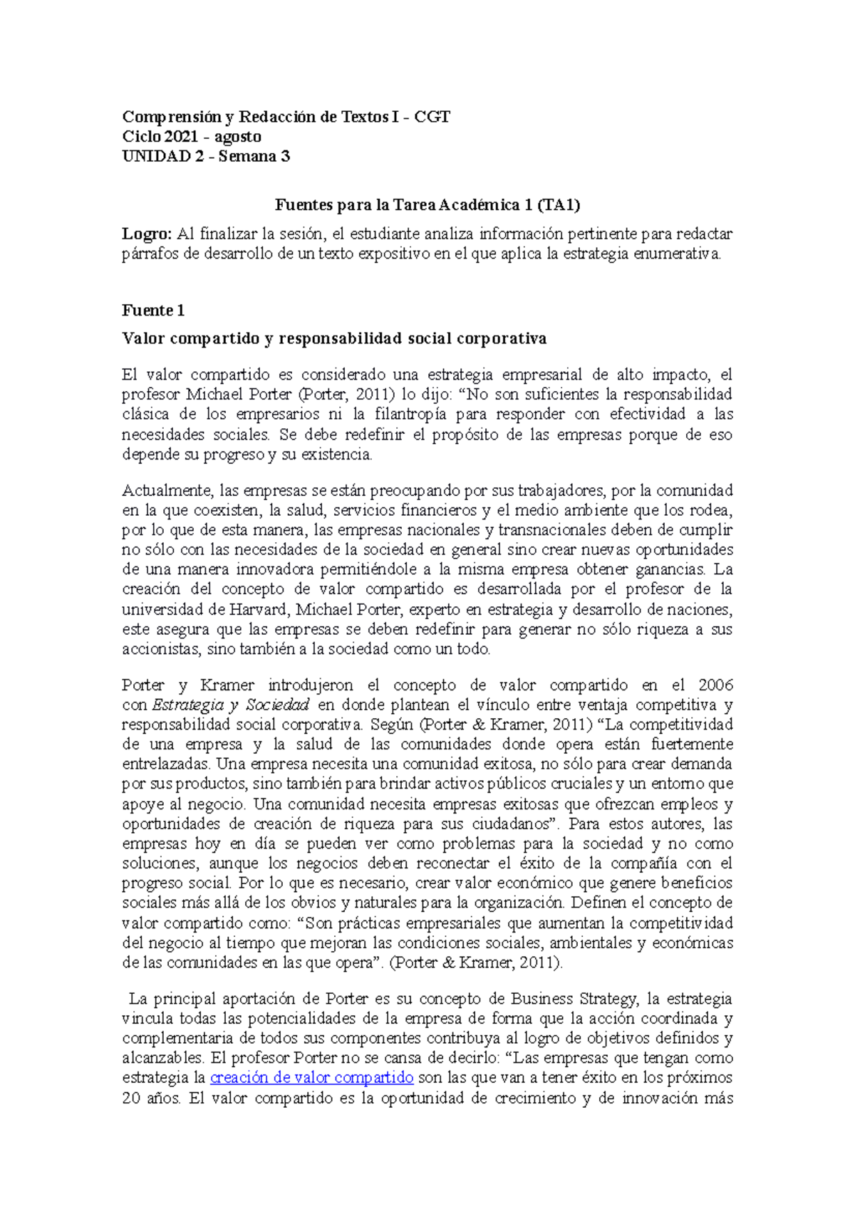 Fuentes Para La Tarea Académica 1 -CGT (TA1) Agosto 2021 M2 ...