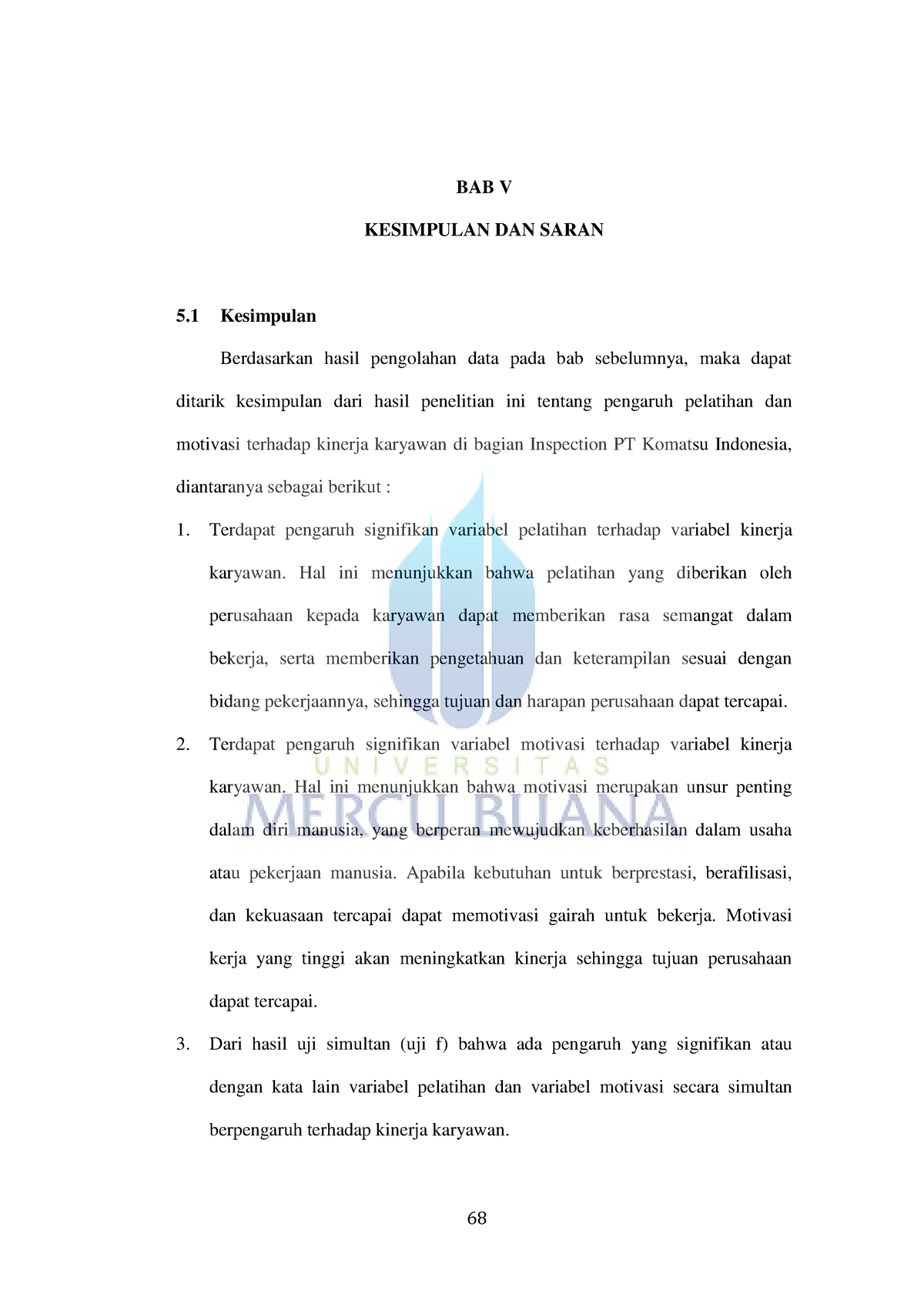 5. Pengaruh Pelatihan DAN Motivasi Terhadap Kinerja Karyawan DI Bagian ...