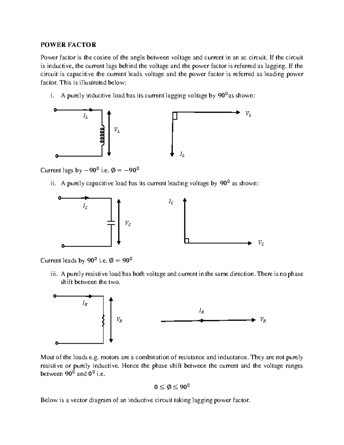 Power Factor - POWER FACTOR Power factor is the cosine of the angle ...