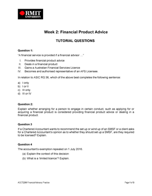ACCT2288 Financial Advisory Practice - RMIT University - StuDocu