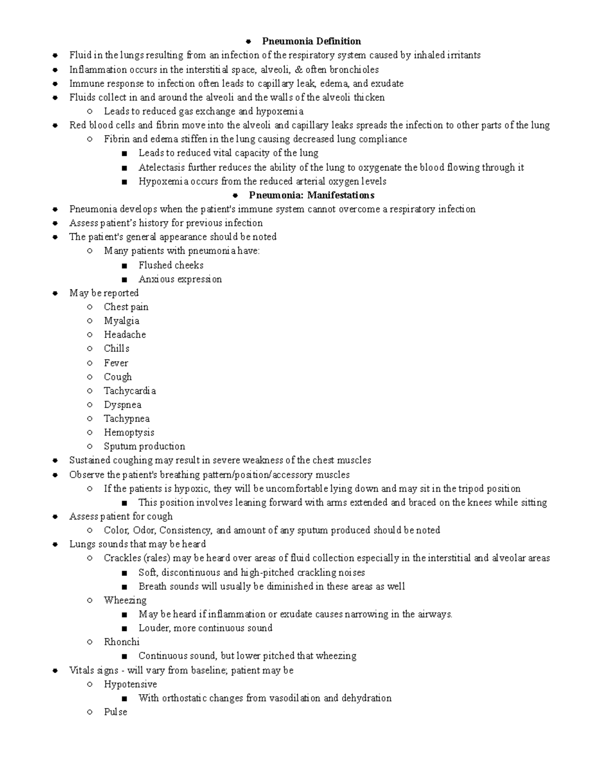8. Respiratory Part 3 Infectious Problems Pneumonia Definition Fluid