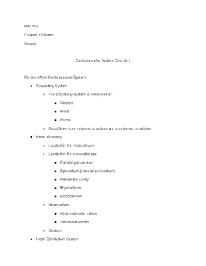 HIM 110 - Chap 3 Notes (Goulds) - HIM 110 Chapter 3 Notes (Goulds ...