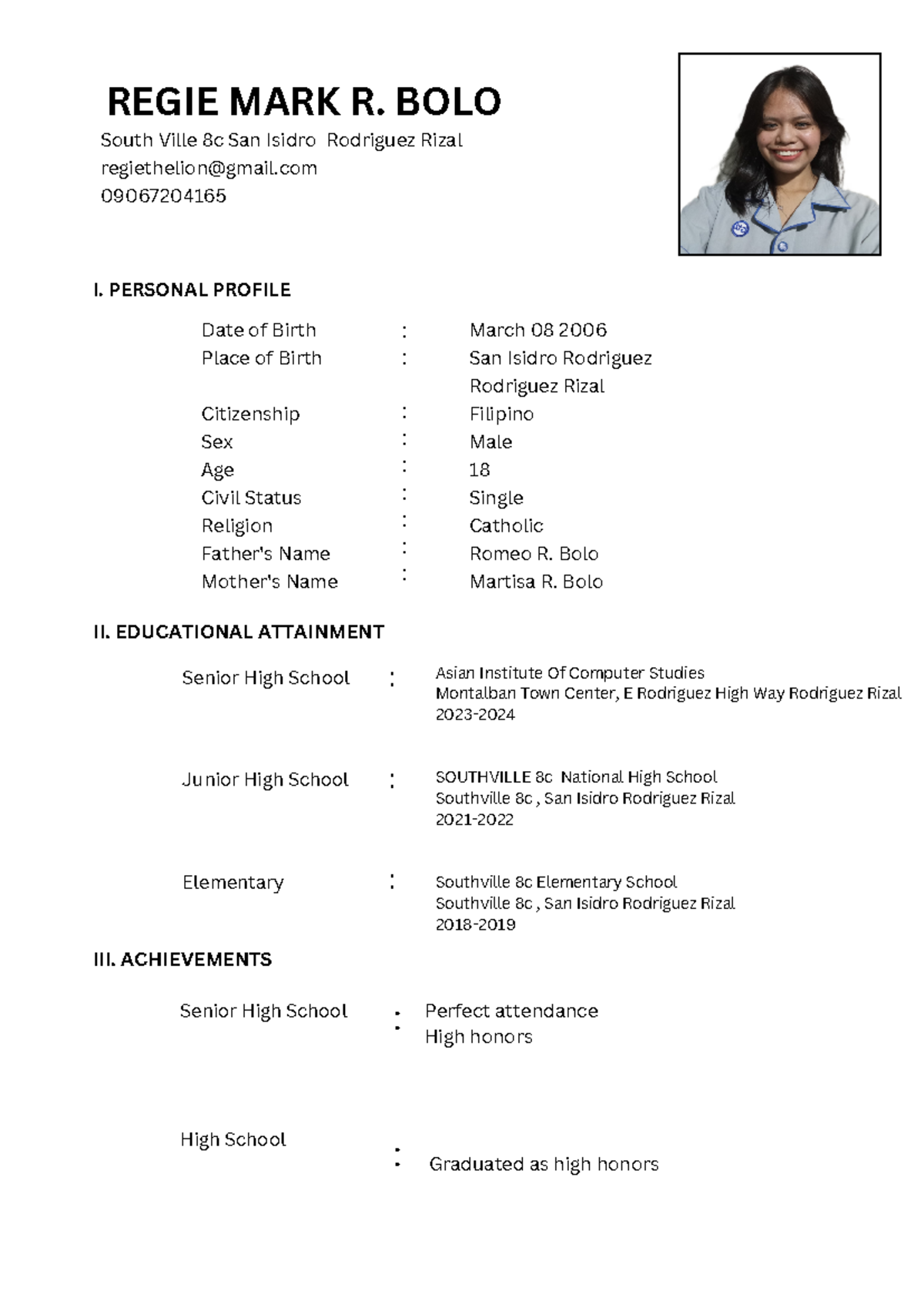 TEMPLATE FOR RESEARCH PAPER CV - South Ville 8c San Isidro Rodriguez