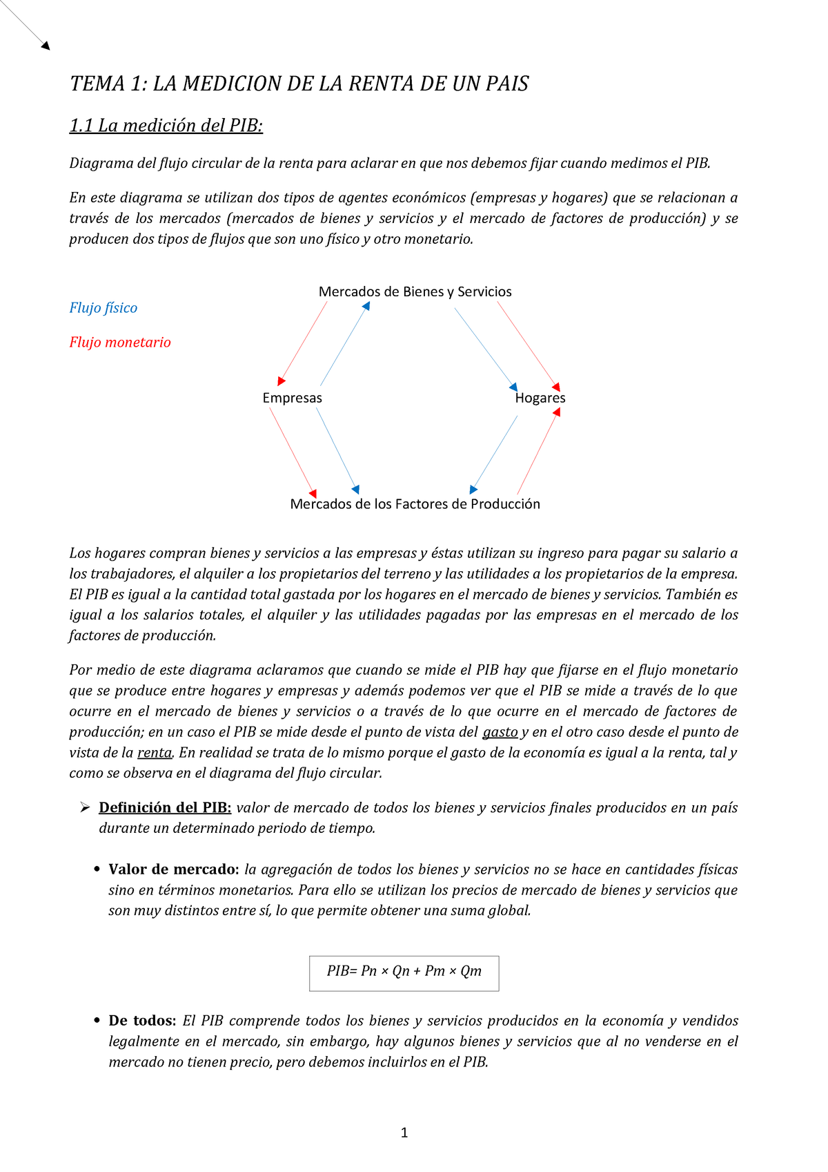 Tema 1 La Medicion De La Renta De Un Pais Studocu