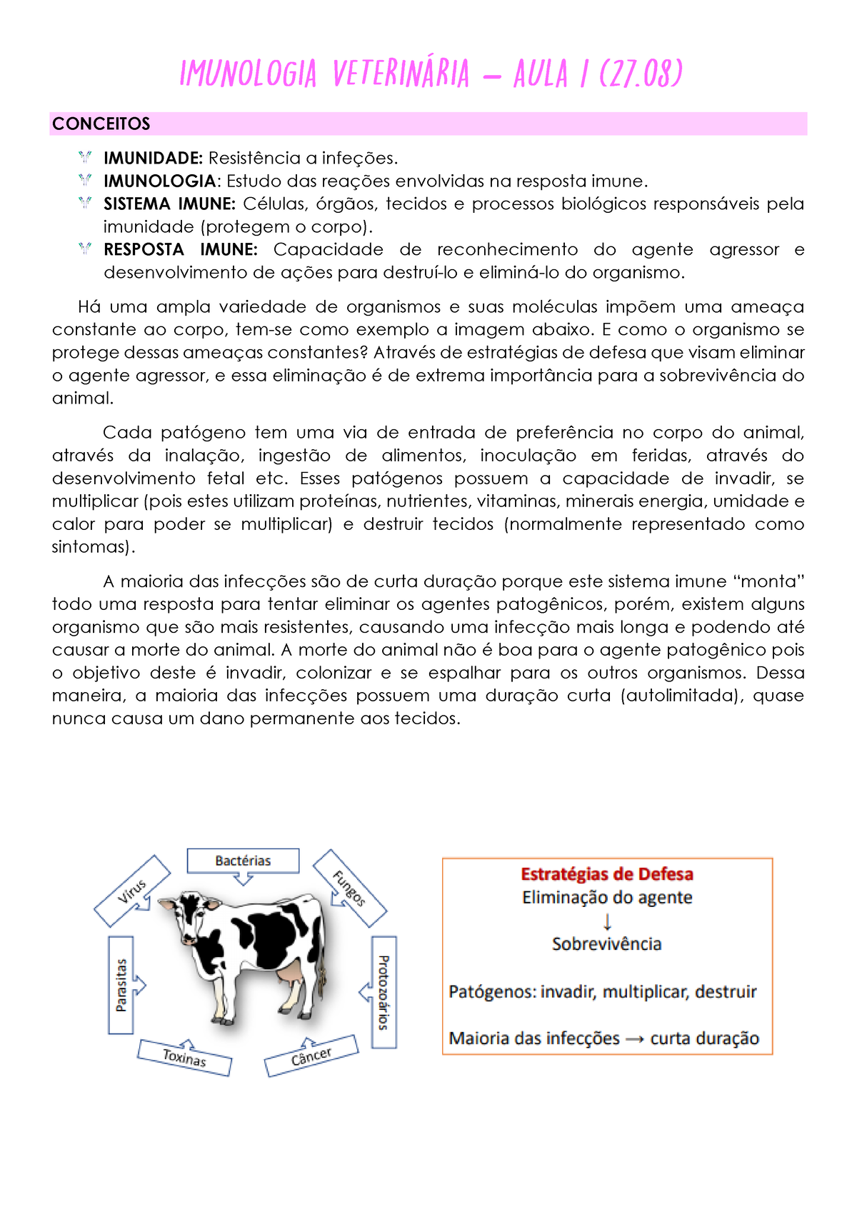 Introdução A Imunologia Veterinária - – CONCEITOS IMUNIDADE ...