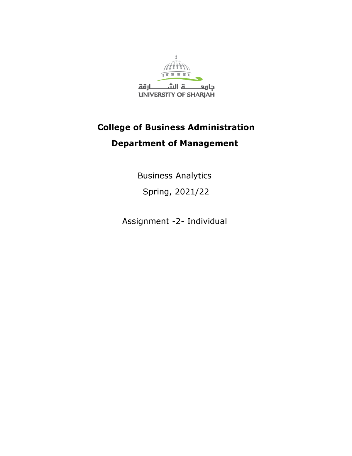 business analytics assignment