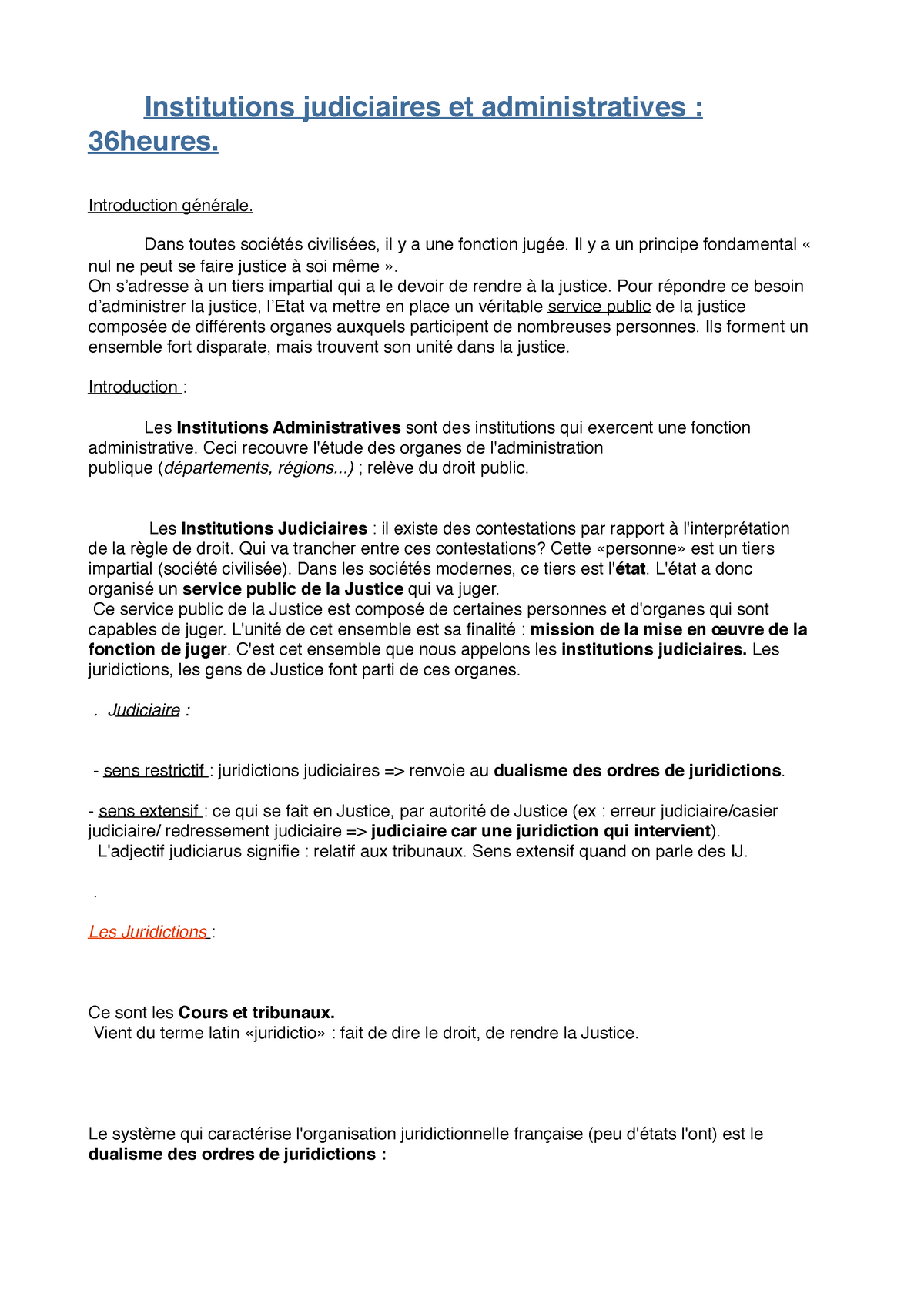 Institutions Judiciaires Et Administratives - Institutions Judiciaires ...