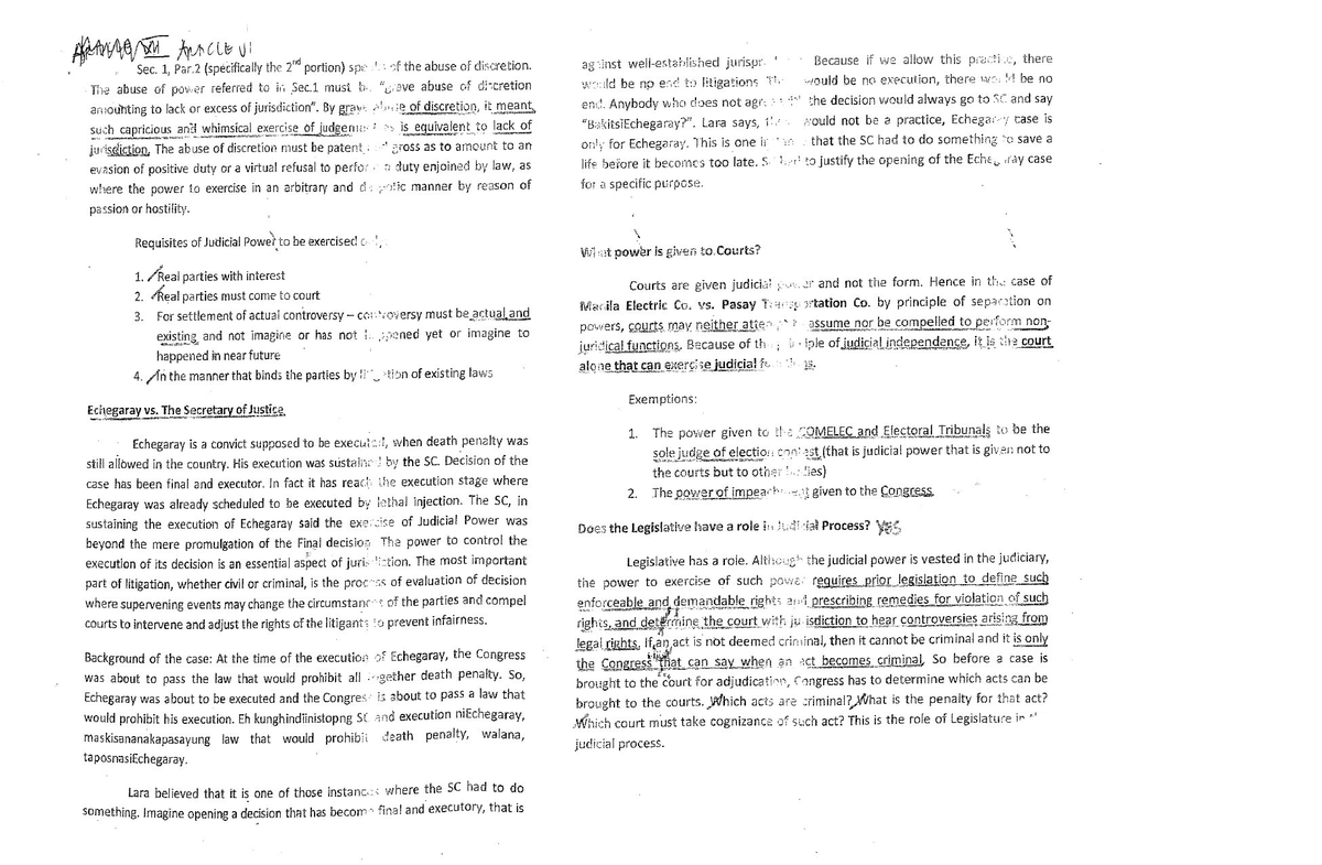 Article 6 The Legislative Department 1 - Juris Doctor - Studocu