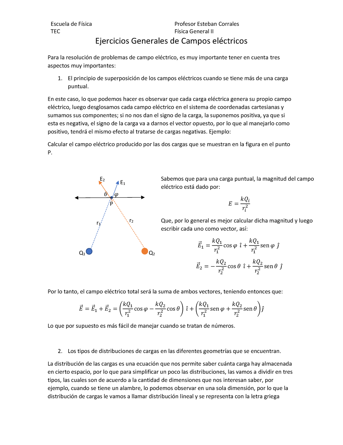 Apuntes Problemas De Campo Eléctrico Resueltos - TEC Física General II ...