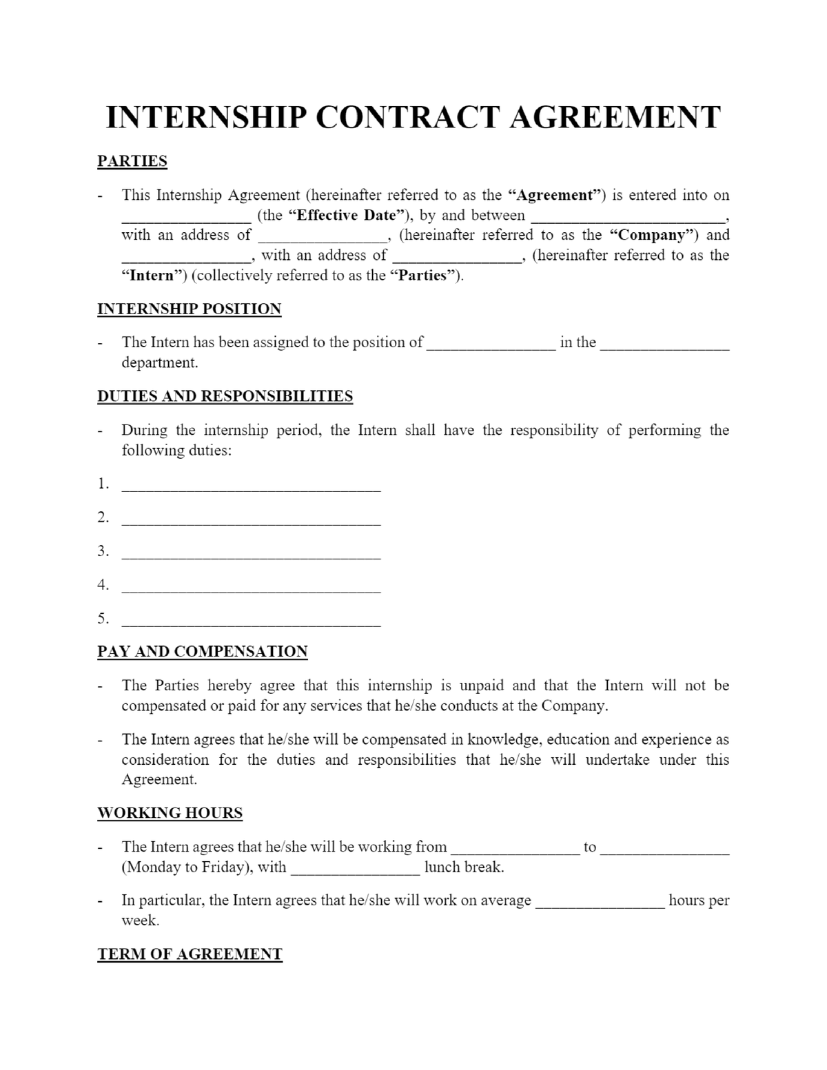 Internship Contract Agreement Signaturely - DA 499 - Studocu