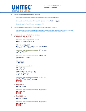 Entregable 2 Calculo Diferencial - Cálculo Diferencial - UNITEC - Studocu