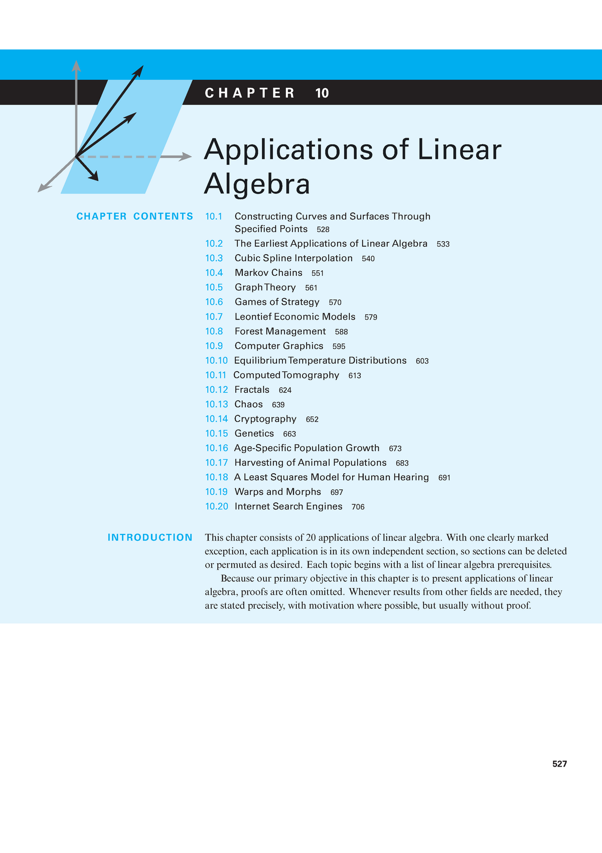 Chapter 10 Applications of Linear Algebra CHAPTER 10 Applications