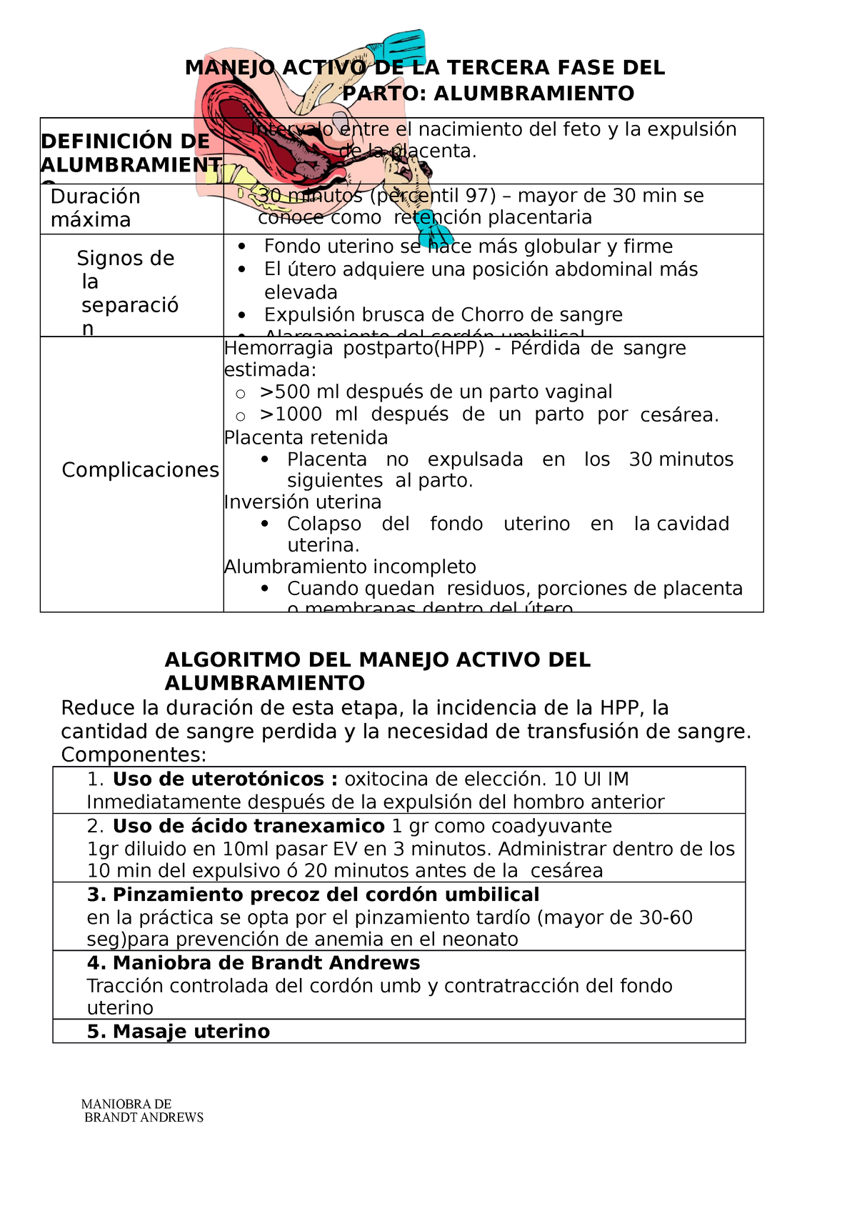 3. Manejo Activo Del Alumbramiento Posterior Al Parto - MANEJO ACTIVO ...