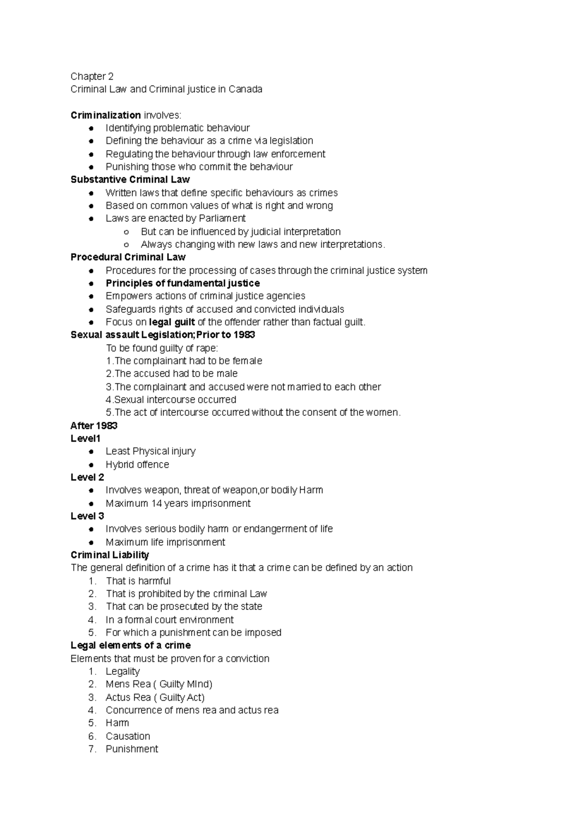 Chapter 2 Criminal Justice - Chapter 2 Criminal Law And Criminal ...