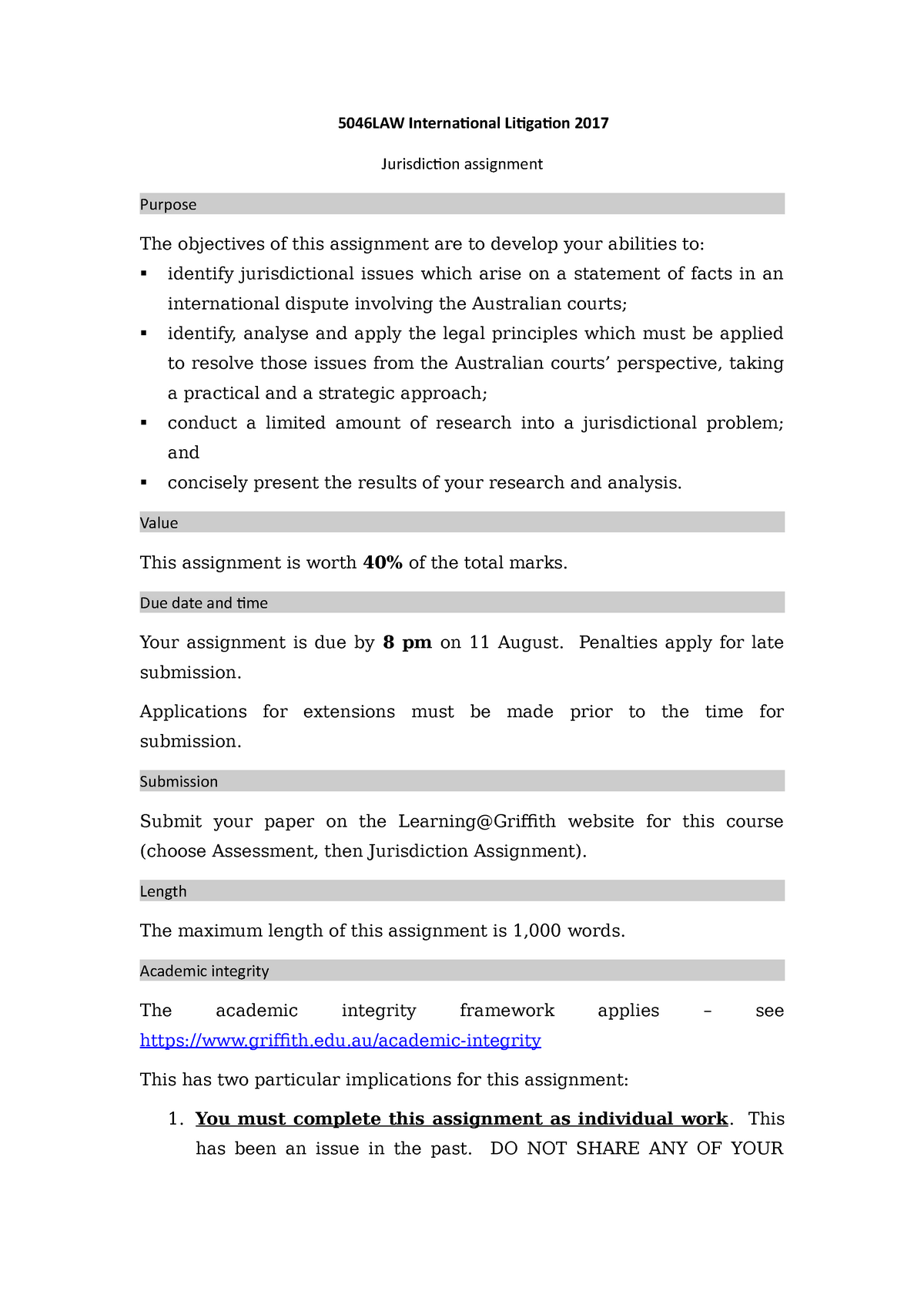 jurisdiction assignment method