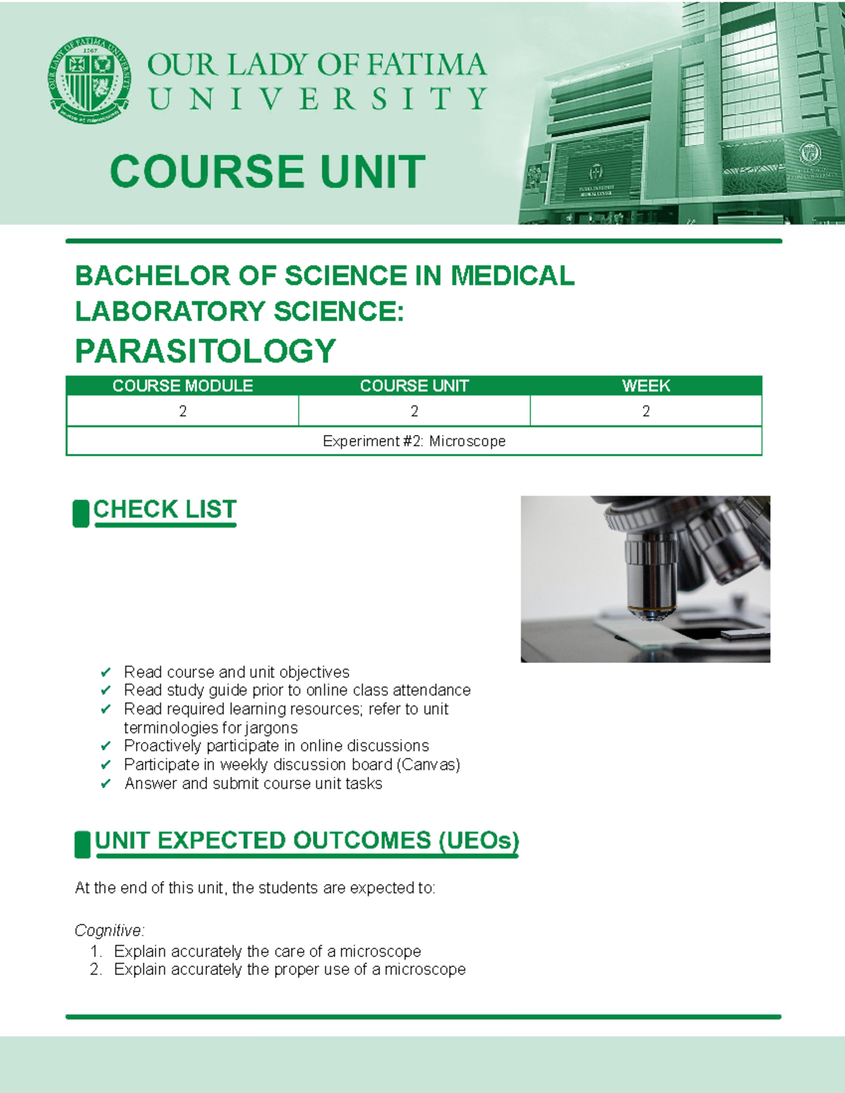 para-cm2-session-2-cu2-bachelor-of-science-in-medical-laboratory