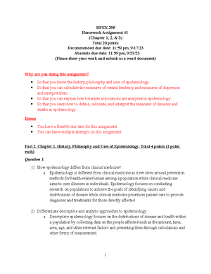 HPEX 358 Homework Assignment #2 - Homework Assignment # (Chapter 4, 5 ...