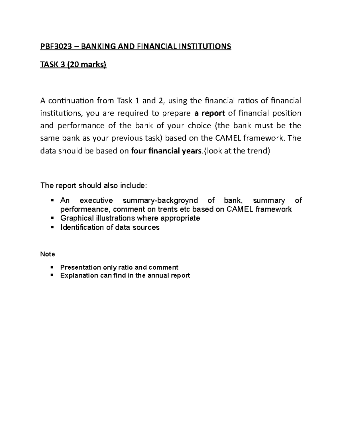 Task 3 updated - PBF3023 – BANKING AND FINANCIAL INSTITUTIONS TASK 3 ...