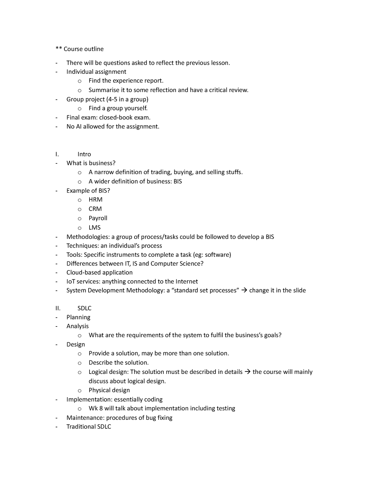 602 - WK 1 - 621 - ** Course outline There will be questions asked to ...