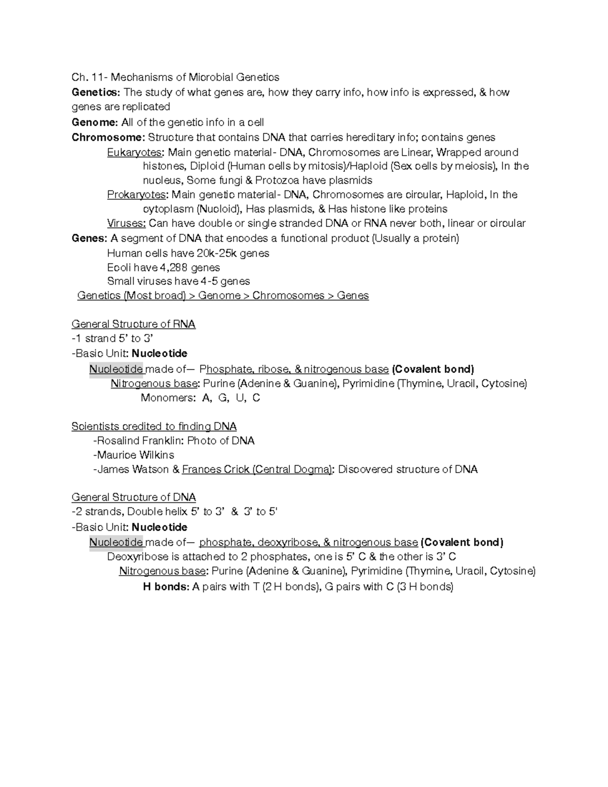 Ch 11 pdf - Lecture notes ch 11 notes - Ch. 11- Mechanisms of Microbial ...