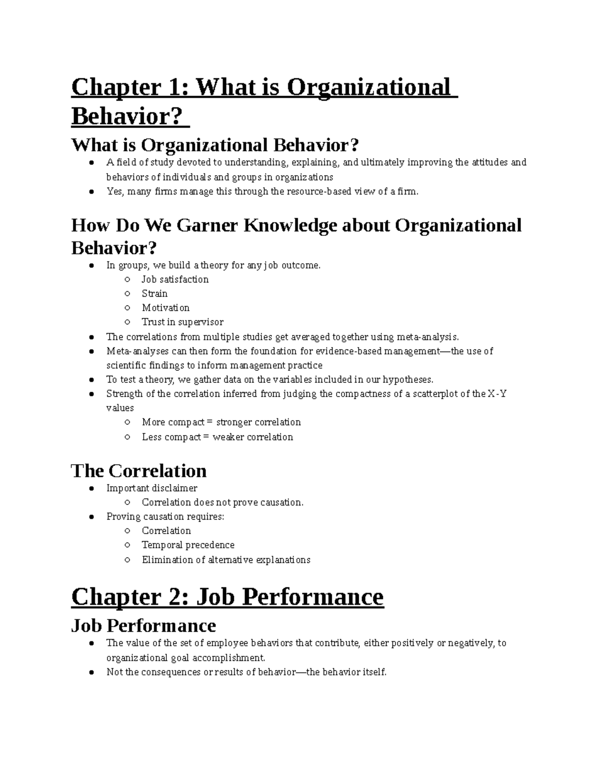 Chapter 1 - 4 Review - Chapter 1: What is Organizational Behavior? What ...