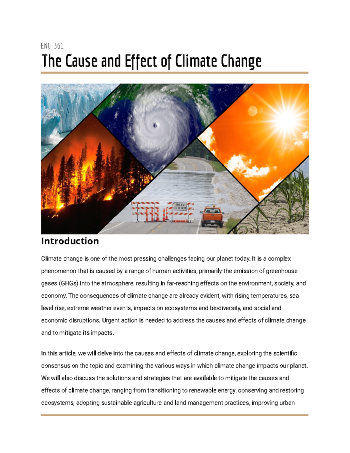 Fishbone Diagram Cause And Effect Of Climate Change Pdf