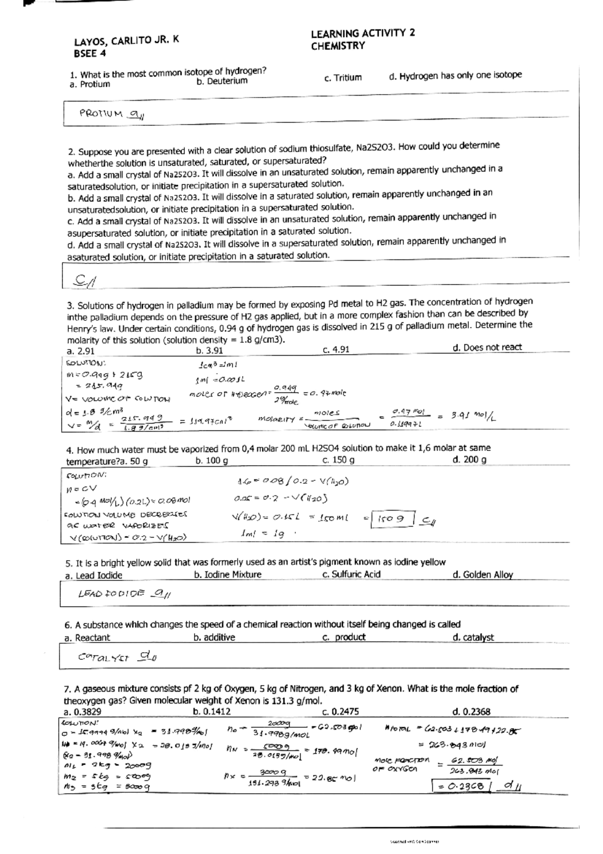 Chemistry LA 2 - Bachelor of Science in Electrical Engineering - NVSU ...