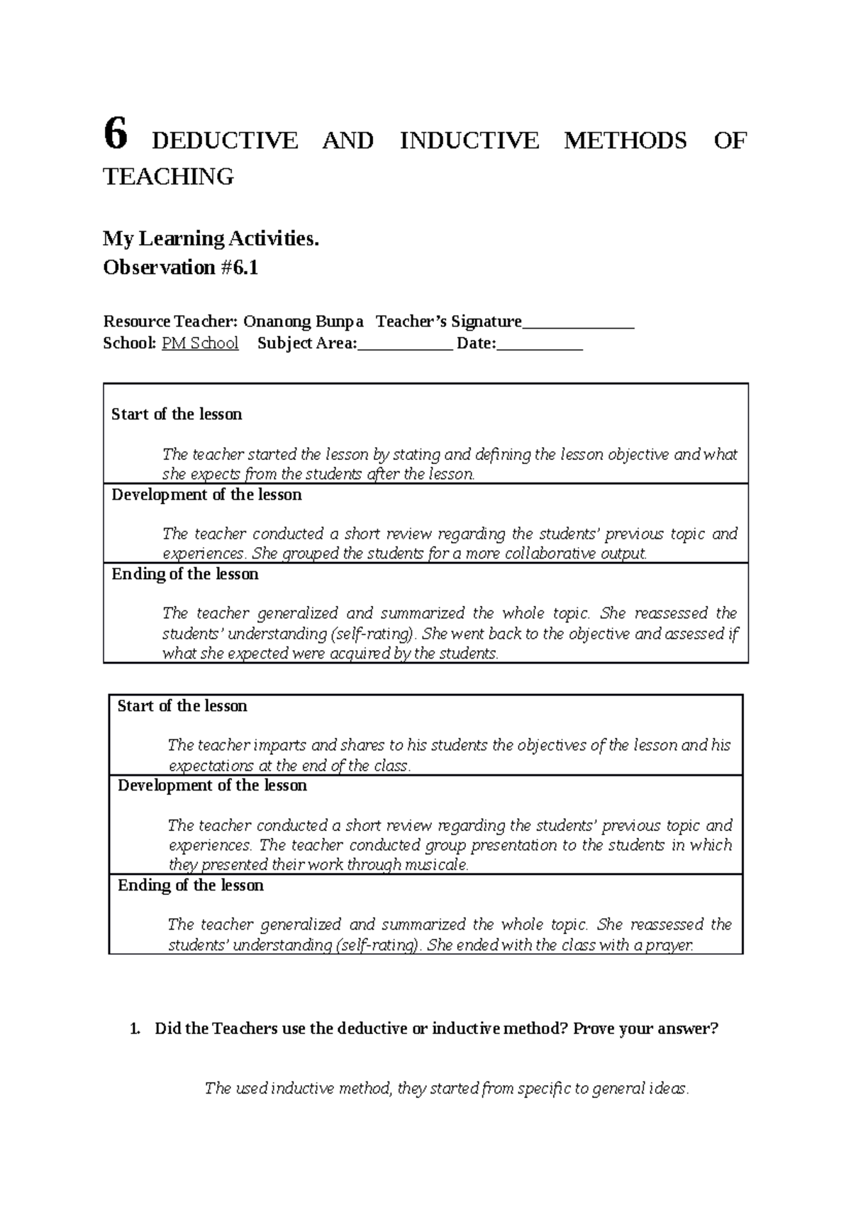 Fs2 ep6,7,8,9 Lecture Notes 6 DEDUCTIVE AND INDUCTIVE METHODS OF