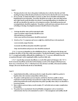 Case study 10 - dffg - Case# 1 This injury level is c5/c6 due to the ...