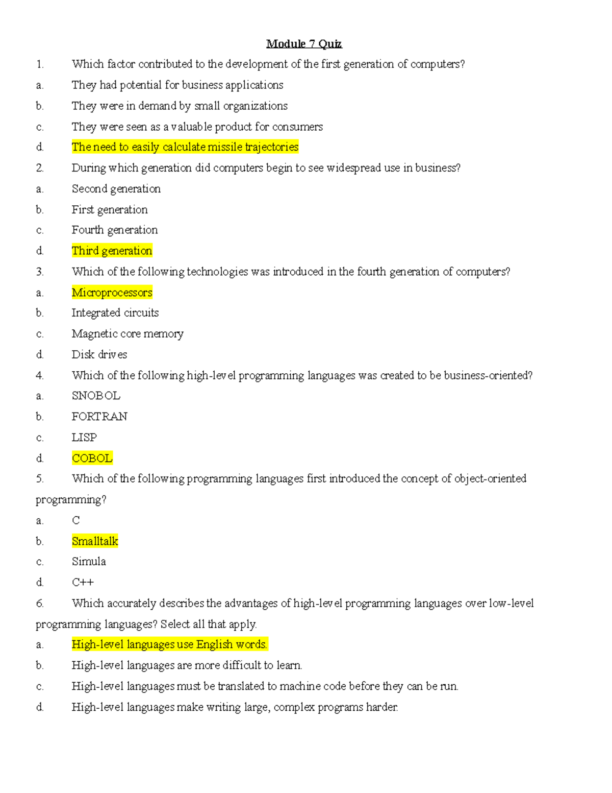 Quiz 2016, questions and answers - Module 7 Quiz Which factor ...