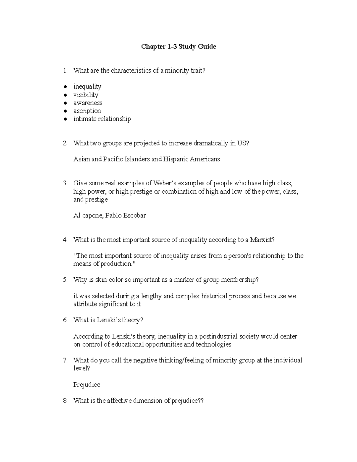 Test 1 Study guide Professor's Nguyen's class - Chapter 1-3 Study Guide ...