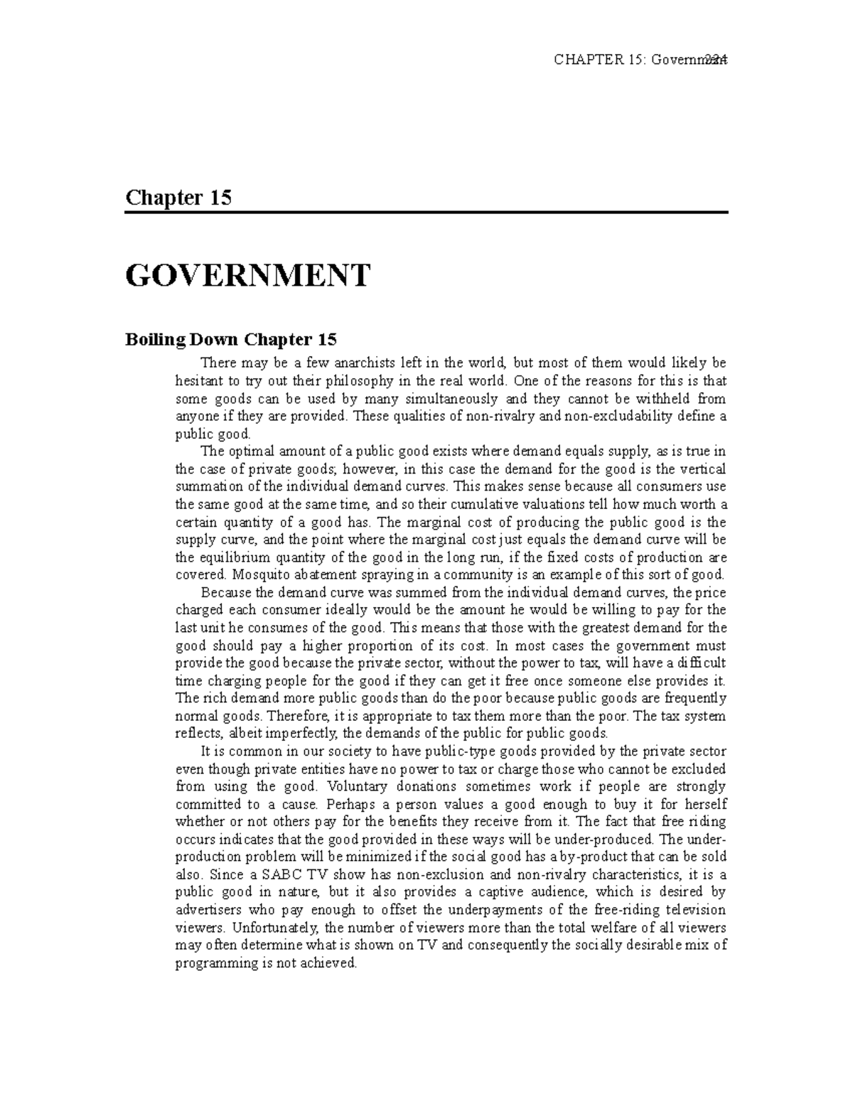 Dev CH 15 - Textbook summary - Chapter 15 GOVERNMENT Boiling Down ...