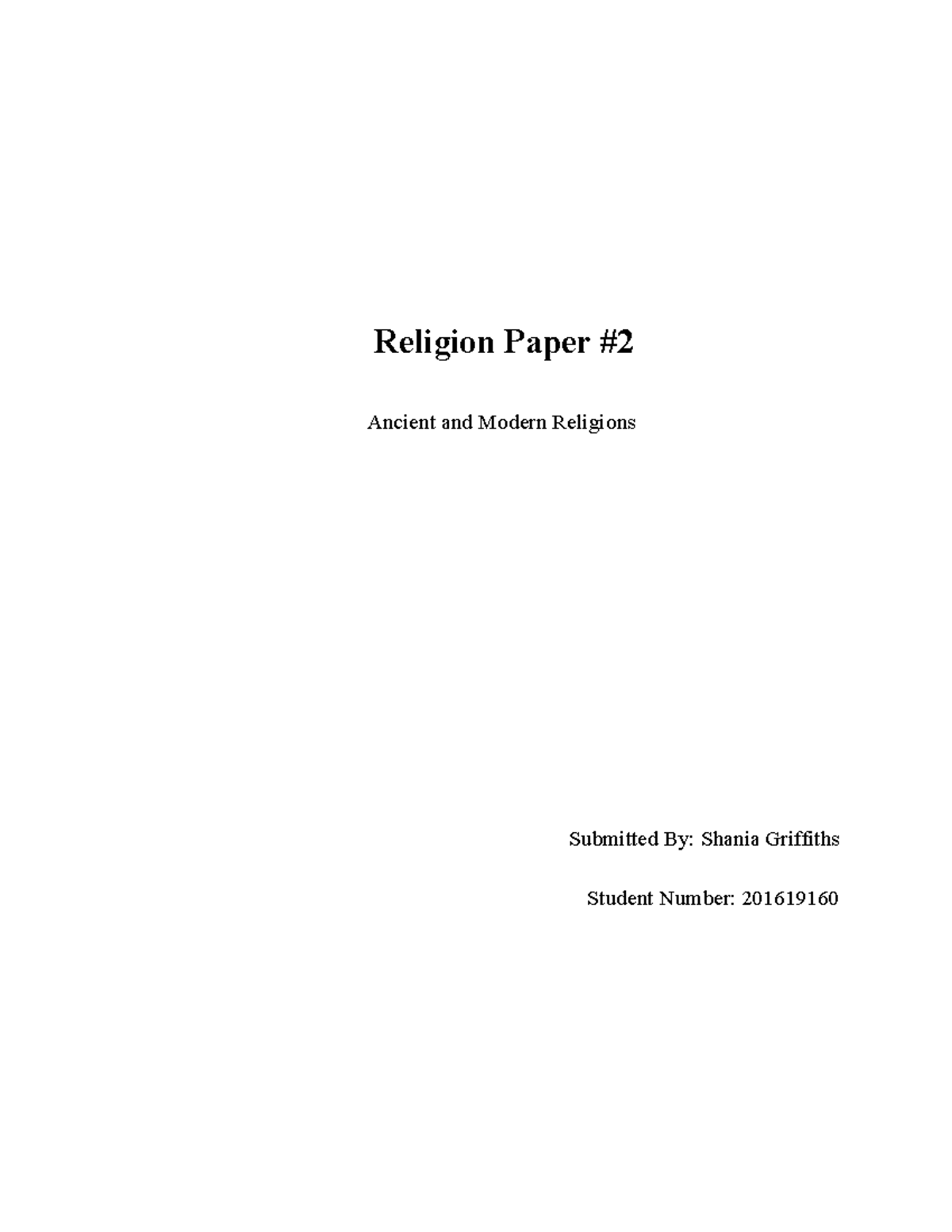 essay on summary of religions