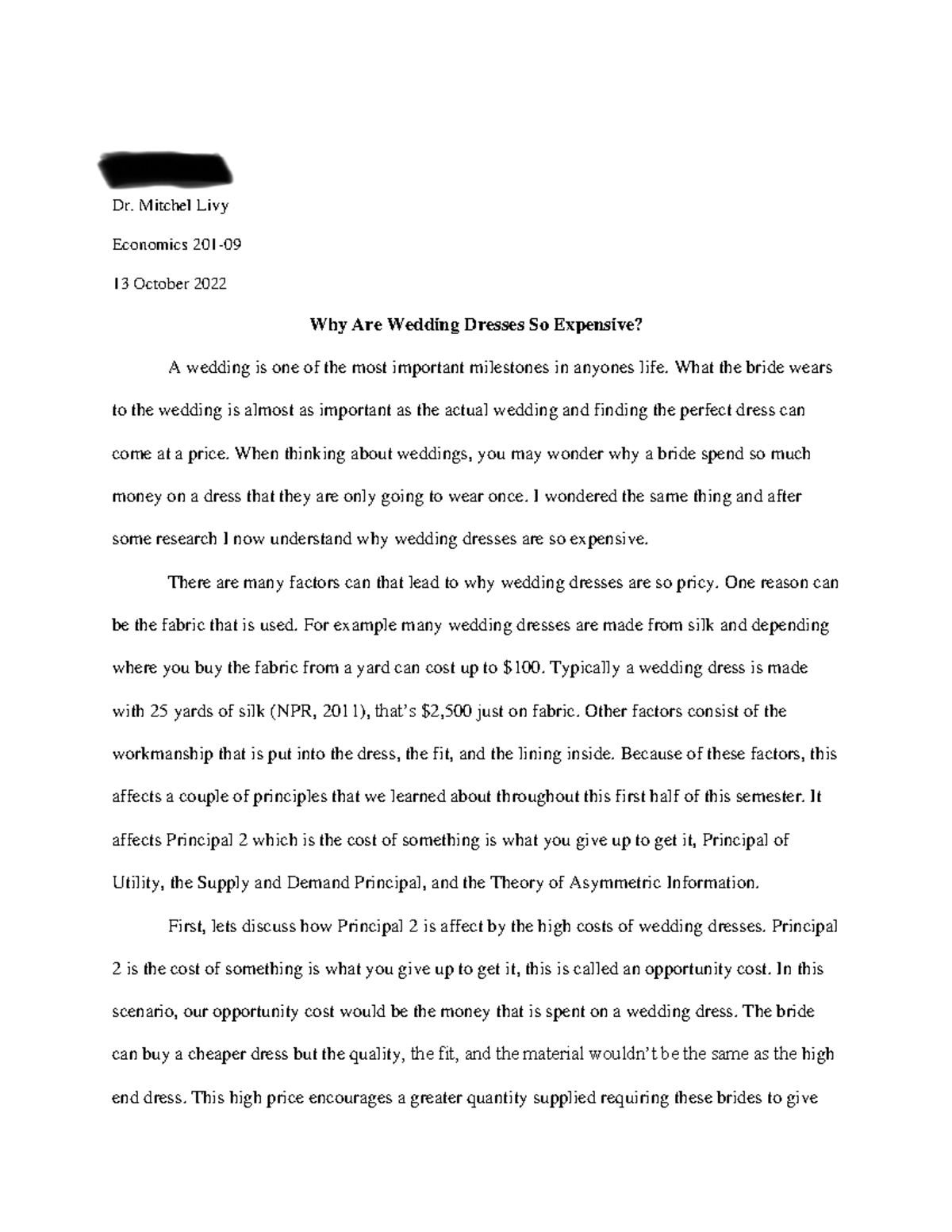 economic naturalist essay