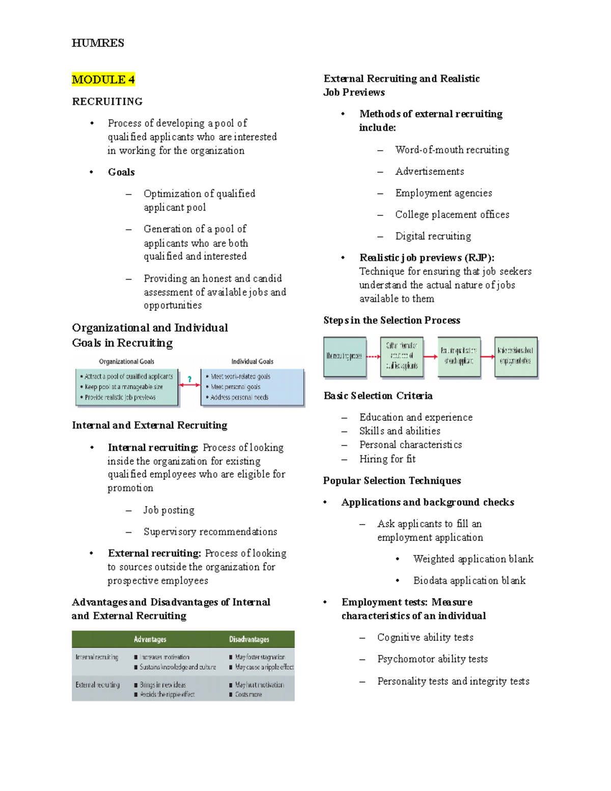 Humres midterm - weweawe - MODULE 4 RECRUITING Process of developing a ...
