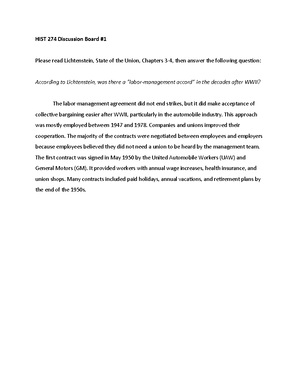 History 274 Syllabus - Prof. Rosenbloom - HIST 274: Labor History from ...