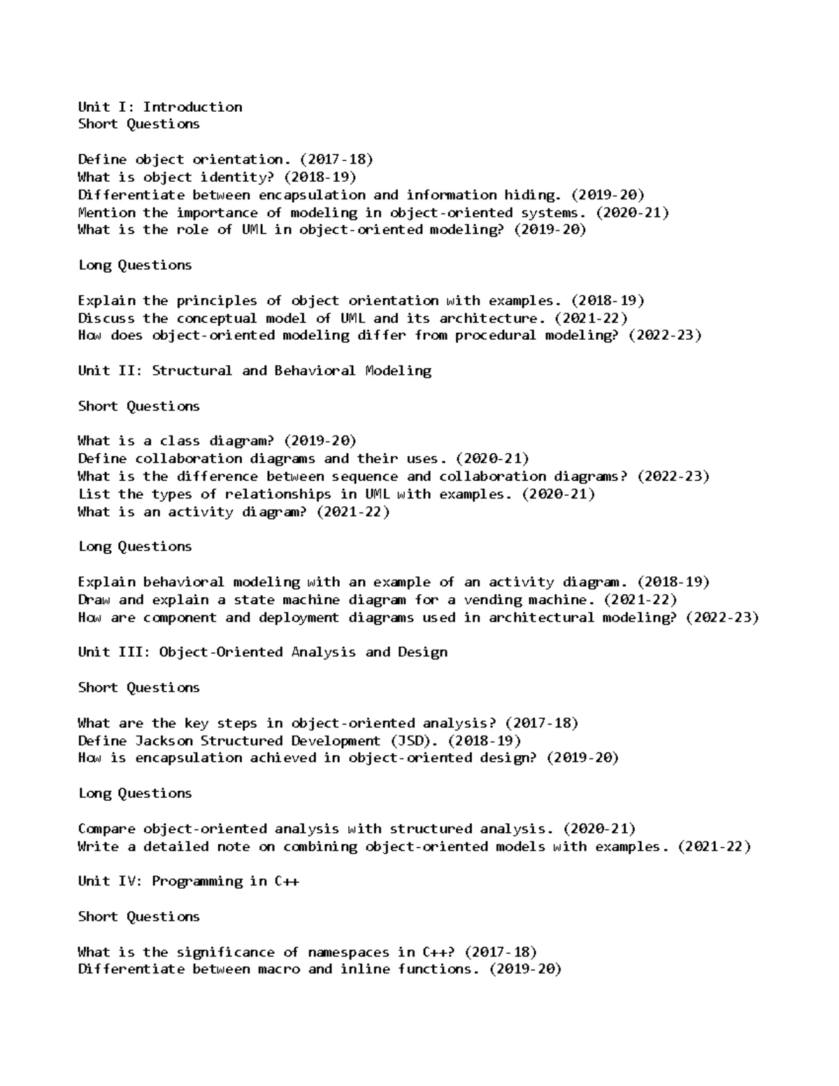 CSAI-A-CT01 - Sample Question Paper for UNIT 1 - DEPARTMENT: CSAI ...