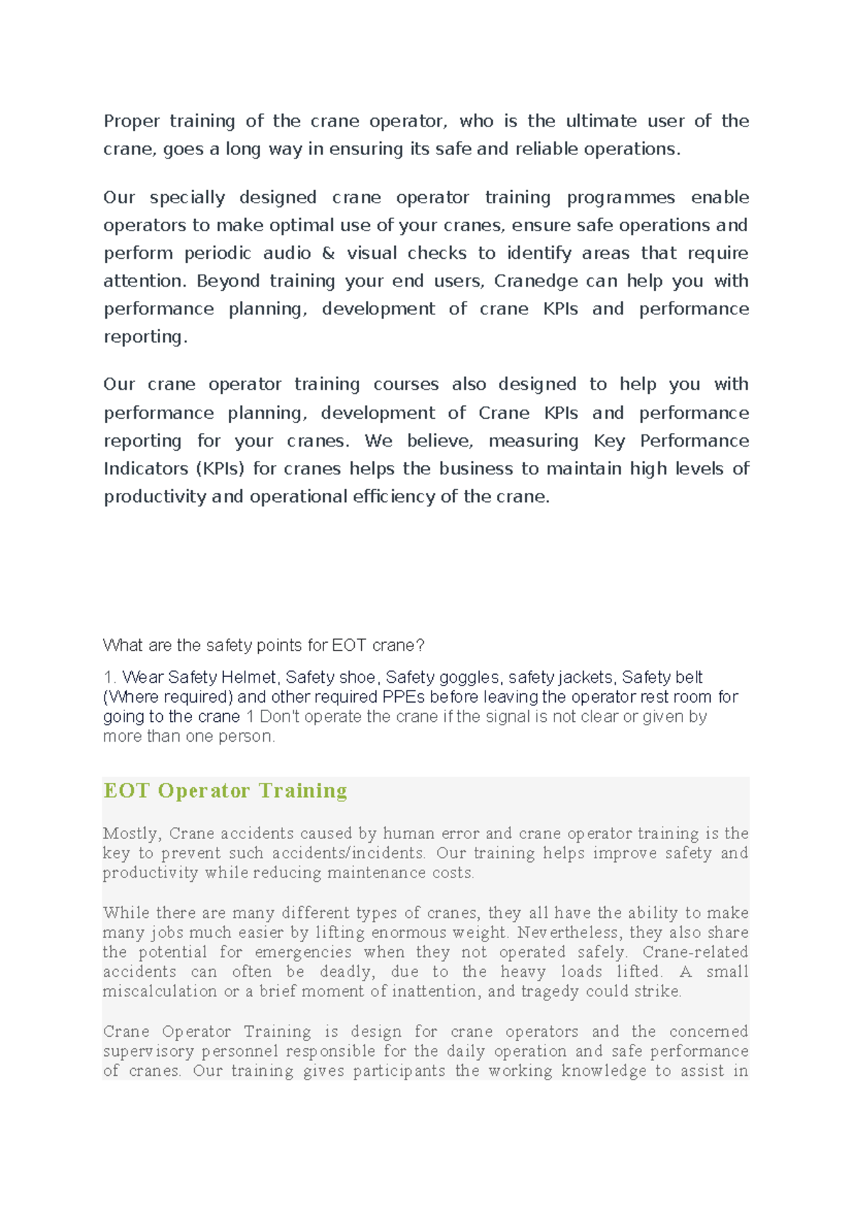 New Microsoft Word Document - Proper training of the crane operator ...