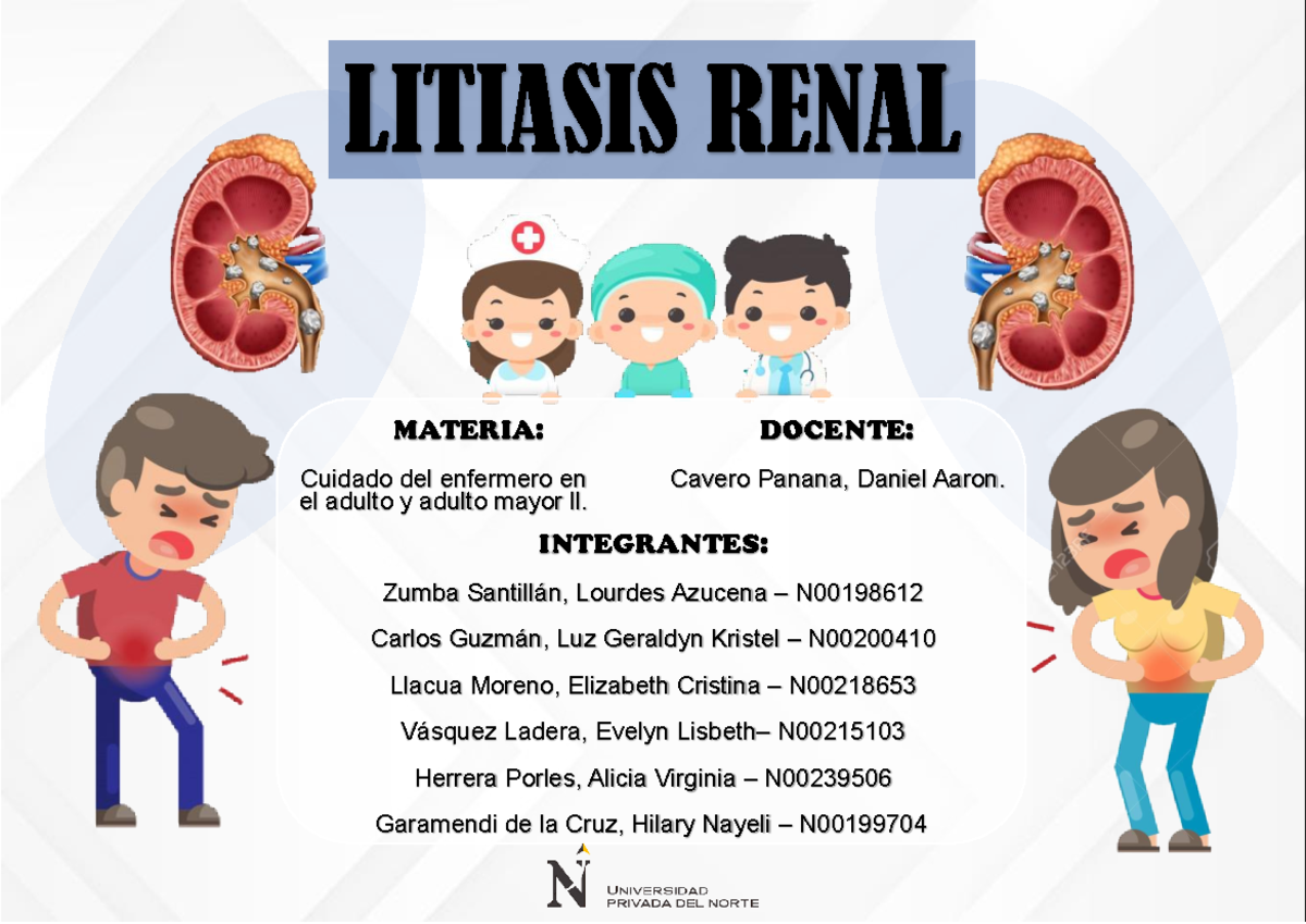 Litiasis Renal Grupo N°02 Materia Docente Cuidado Del Enfermero En